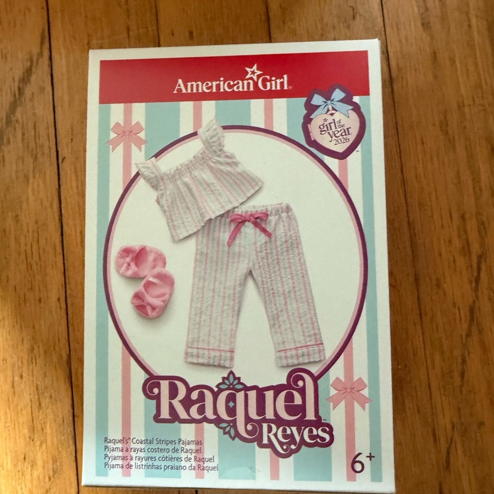 NIB American Girl Pink and White Pajama Set